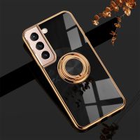 Plating Silicone Magnetic Case For Samsung Galaxy S21 S20 S23 S22 Ultra FE Plus S10 A52 A52S A53 5G Note 20 10 Ring Holder Cover