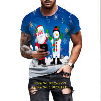 2023 newMenWomen Santa Claus 3d T Shirt Christmas Short Sleeves Cool Fashion Casual Print Tees Funny Tops
