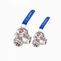 DN15 DN20 DN25 DN32 DN40 DN50 Sainless Steel Three Way Ball Valve L Type T Type 304 Internal Threaded Manual Valve