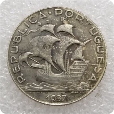 1932โปรตุเกส1937เหรียญเงินของสะสมเหรียญงานฝีมือตกแต่งบ้าน Koin Sulap เครื่องประดับโต๊ะ S