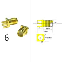 ขั้วต่อสายโคแอ็กซ์ RF SMA ตัวผู้/ตัวเมีย1ชิ้นอะแดปเตอร์ชุบทองบัดกรีแบบติด2อุปกรณ์เชื่อมสายยูเอสบีสำหรับ PCB