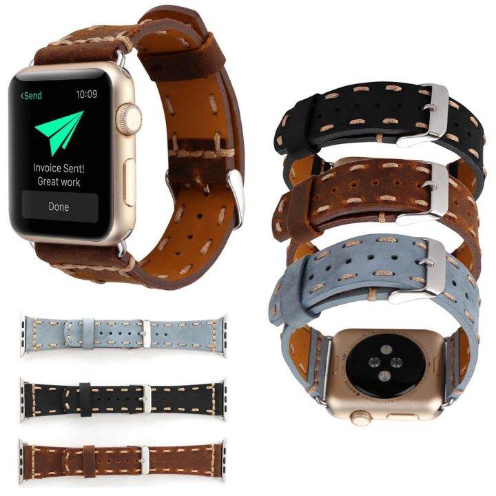 เย็บสร้อยข้อมือนาฬิกาหนังสำหรับ-apple-watch-band-44-42-40-38-มม-iwatch-อุปกรณ์เสริมสำหรับนาฬิกา-apple-watch-1-2-3-4-5-สาย