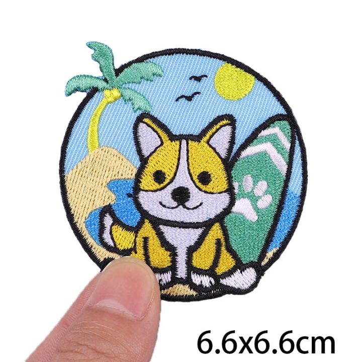 yf-๑-cartoon-patches-clothing-thermoadhesive-dog-iron-on-embroidered-sticker-applique