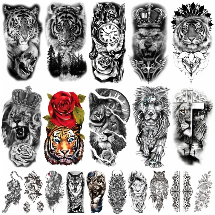 COD&Ready Stock】Fake Tattoo for Women Men 3D Pirate Captain Lion Warrior  Evil Joker Gangster Long-lasting Tattoos | Lazada