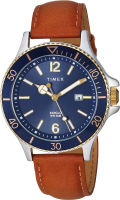 Timex Mens Harborside 42mm Watch Tan/Blue