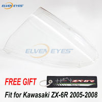 ElvenตาสำหรับคาวาซากิZX6R 2005-2008 2006 2007 อุปกรณ์มอเตอร์ไซค์ฟองคู่กระจกหน้ากระจกF Airing ZX 6R 05 06 07 08 ลมVisorสปอยเลอร์D Eflector