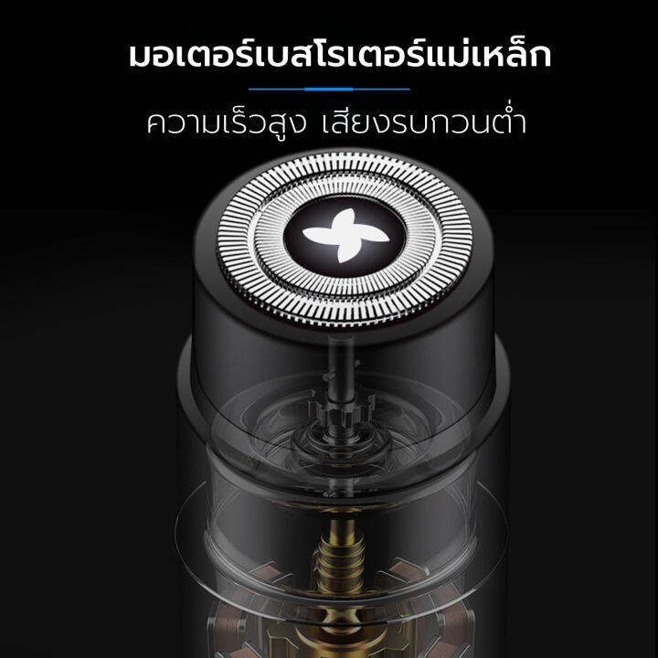 เครื่องโกนหนวดไฟฟ้า-ชาร์จด้วย-usb-ที่โกนหนวด-มีดโกนหนวด-กันน้ำทั้งตัว-หัวหยืดหุยุ่นได้360องศา-ใบมีดทำงานด้วยระบบมอเตอร์ความเร็วสูง