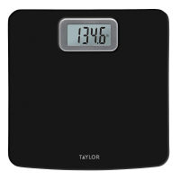 Taylor Digital Bath Scale with Antimicrobial Surface Protection, Bathroom Scale for Body Weight, 400 lbs. Black