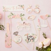 【YD】 10Pcs Hen Gold Bride Photo Booth Props Alternative Game