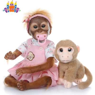 LT【ready stock】52CM Handmade Detailed Paint Reborn Baby Monkey Newborn Baby Collectible Art1【cod】