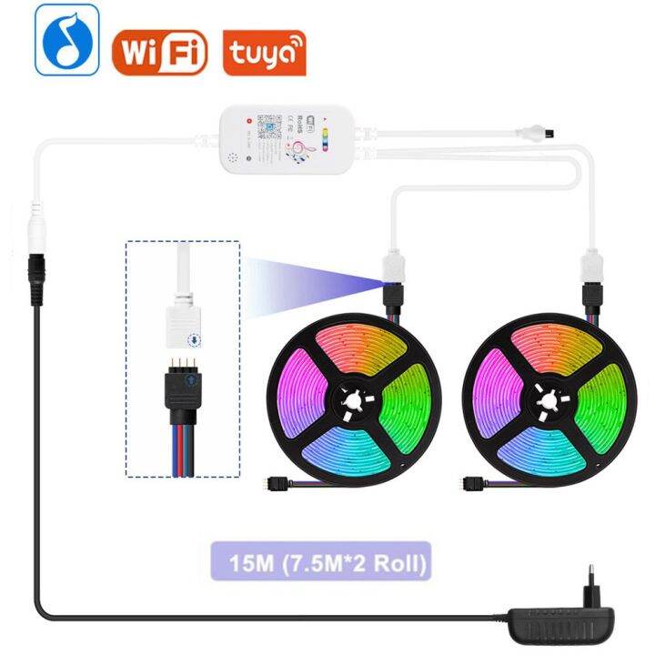 luminous-tape-festoon-wifi-led-strip-light-12v-rgb-5050-bluetooth-neon-ribbon-led-stripe-with-app-alexa-remote-control-for-room-led-strip-lighting