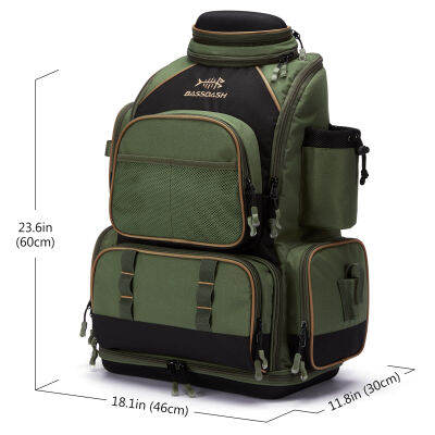 สีเขียวทหารแบสแดชสำหรับ Nsbk53eemmt กระเป๋าสะพายหลังสำหรับเดินทางอุปกรณ์ตกปลากระเป๋าสะพายไหล่พร้อม SD2ที่บังฝนป้องกัน