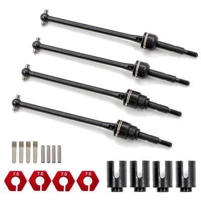 4 PC Steel Front and Rear Drive Shaft Driveshafts Brand New Easy to Use for 1/10 Traxxas Slash Rustler Stampede Hoss VXL 4X4 RC Car Parts