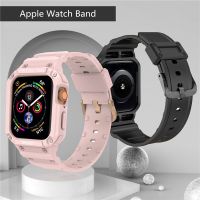 ❄ Band For Apple Watch Series 7 6 Se 5 4 3 Integrated Case Strap 45mm 44mm 42mm iWatch Silicone Bracelet 41mm 40mm 38mm Correa