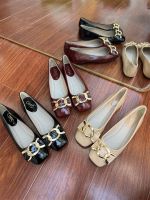 Foreign trade large size [ingenuity] French ballet shoes all-match spring and autumn single shoes slip-on shallow mouth square toe flat shoes 【QYUE】