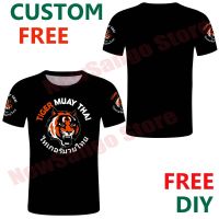 【HOT】ถูกสุดๆมวยเสื้อผ้าTiger Muay Thai MMA Muay Thai Boxing T Shirt  Series Black White Color Custom Your Own T Shirt ersonal100%cotton