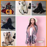 BTC3 Winter Pashmina Silk Lady Shawl Flower Printed Neckerchief Knitted Wrap Women Scarves