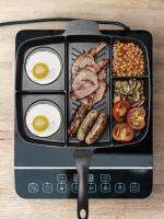 5 In 1 Non-stick Frying Pan Divided Grill Pan All-in-One Cooked Breakfast Pot Fry Egg Steak No Soot Aluminum Skillet