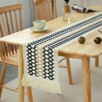 4/6/8/10 Seaters New Cotton Linen Table Runner Tassel Striped Plaid Stitching Woven Wed Dinner Decoration Table Flag Home Coffee Tea Table Decoration