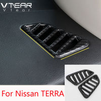 Vtear For Nissan TERRA 2018-2020 / Navara NP300 2015-2020 car air outlet cover decoration frame accessory Chrome decorative accessories