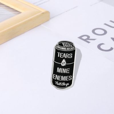 Tears of Mine Enemies Black Can Enamel Pins Badge Button pin for Lapel pin Denim Jeans clothes Punk Dark icons Brooches Gift