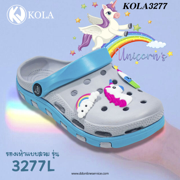 kola-รองเท้าแตะปิดหัวโต-รองเท้าเด็ก-รองเท้าหัวโต-รองเท้าราคาถูก-รองเท้าลายการ์ตูน-รองเท้าเปฺิดส้น-รัดส้น-รองเท้าลายโพ-น่ารัก-kola-รุ่น-3277