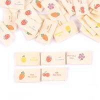 50Pcs Fruits Printed Cherry/Grape/Strawberry Labels Sewing Accessories Washable Care Bags Clothes Handmade Crafts Garment Tags Stickers Labels