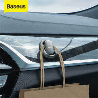 Baseus 2Pcs Mini Hook ประหยัดพื้นที่ที่ยึดสติกเตอร์ในรถคลิปยึดรถสำหรับหูฟังมีสาย Key ในครัวเรือนตะขอแขวนผนัง