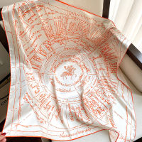 Letter print Silk Scarf Women Brand Square Scarves Office Lady Shawl Bandanna 90*90cm Muslim Hijab Handkerchief Foulard Echarpe