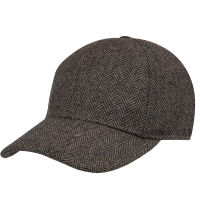 BOTVELA Mens Herringbone Tweed Baseball Cap Classic Wool Blend Fitted Hat 835