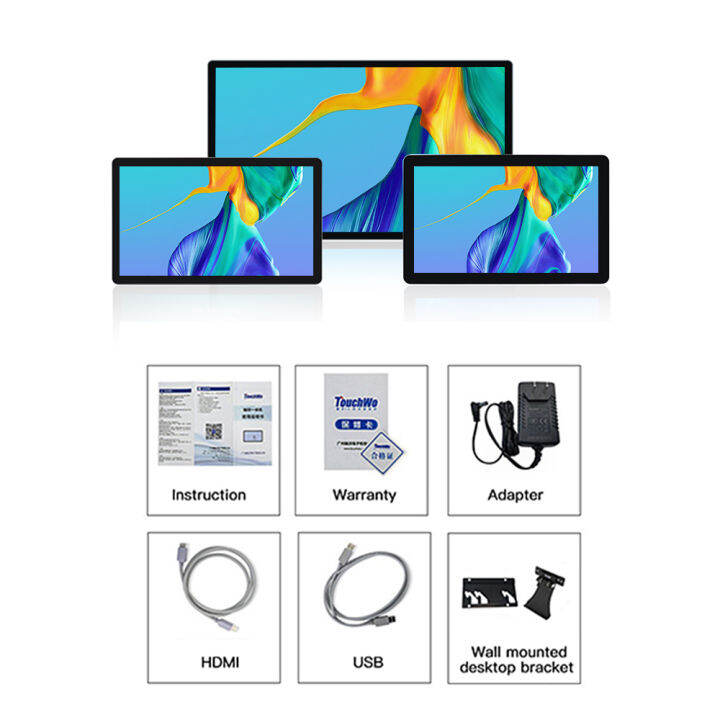 touchwo-จอสัมผัส-8-to-32-16-9-10-point-touch-ips-full-hd-1920-x-1080-hdmi-vga-displayport-usb-ips-touchscreen-monitor-for-laptop-extension-monitor-xbox-switch-ps4-5-ips-gaming-extended-screen-monitor