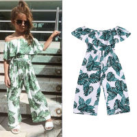 Baby Rompers Toddler Kids Girls Casual Sleeveless Backless Green Rompers Bell-Bottom Jumpsuits Overalls Pants Infant Outfits