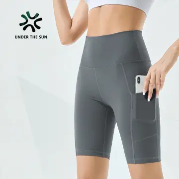 Women's Gym Shorts Yoga Shorts Side Pockets With Phone Pocket