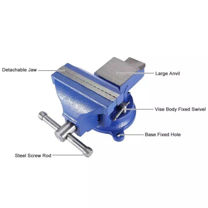ในสต็อกกรุงเทพมหานคร-4-นิ้ว-ปากกาจับชิ้นงาน-ปากกาจับงาน-ฐานหมุนได้-100mm-4-inch-work-bench-vice-vise-workshop
