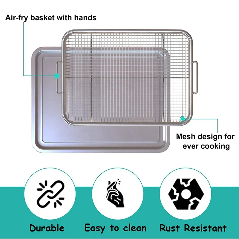 102pcs/set Crisper Tray Air Fryer Basket Heat Resistant For Oven