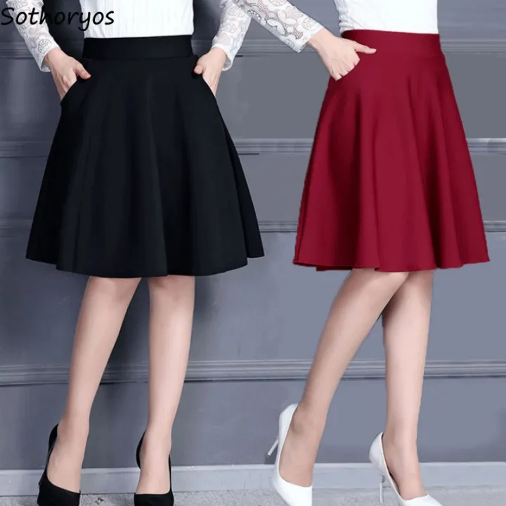 cc-skirts-m-3xl-pleated-elastic-waist-middle-skirt-all-match-office-skin-friendly