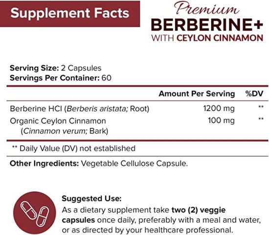 Nutriflair berberine+ with ceylon cinnamon 1200mg - ảnh sản phẩm 2