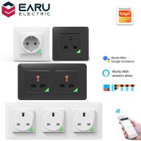 16A EU UK Universal WiFi Smart Wall Power Socket Timer Switch Voice Remote Control Overcurrent Protect by Tuya Alexa Google Home Ratchets Sockets