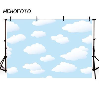 【Worth-Buy】 Mehofoto ฉากหลังเมฆสีขาวฟ้าใสและสำหรับถ่ายภาพธงประดับงานเลี้ยงวันเกิดถ่ายภาพทารกตกแต่งพื้นหลังอาบน้ำเด็ก