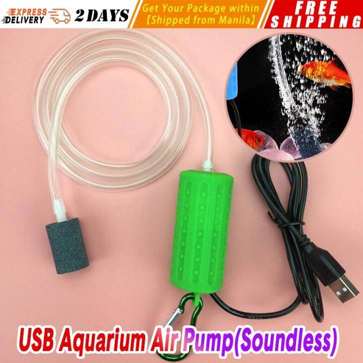 【USB Aquarium Air Pump（Soundless)】Portable Mini USB Aquarium Fish Tank