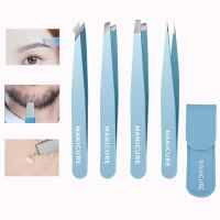 【LZ】►  Eyebrow Tweezer Colorful Hair Beauty Fine Hairs Puller Stainless Steel Slanted Eye Brow Clips Removal Makeup Tools