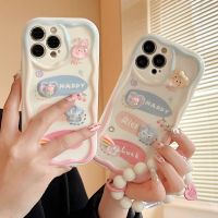 EGuanJia เคสโทรศัพท์ซิลิโคนนิ่มลายตุ๊กตา3D น่ารักพร้อมสายคล้องสำหรับ iPhone 14 13 12 11 Pro Max Plus X XR XS Max เคสโทรศัพท์กันกระแทกพร้อมเลนส์กล้องคลุมทั้งหมด