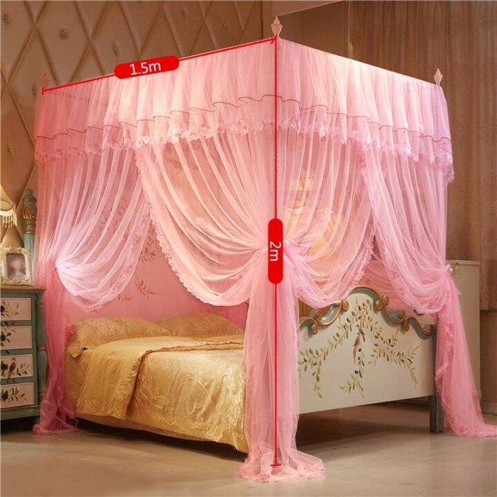 1-5x2-m-mosquito-net-pink-bed-canopy-princess-queen-mosquito-bedding-net-bed-tent-four-corners-floor-length-curtain