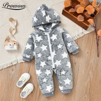 Winter Baby Clothes Patchwork Kids Toddler Cartoon Boys Sleepwear Fleece Zipper Hooded Babys Rompers Warm Childrens Overalls