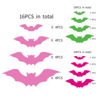16ชิ้นสติ๊กเกอร์ติดผนังค้างคาวฮัลโลวีนนำมาใช้ใหม่ได้3D พีวีซีน่ากลัวค้างคาวสติ๊กเกอร์ภาพติดหน้าต่างสำหรับบ้านในร่มประตูกระจกหน้าต่างเครื่องตกแต่งฝาผนัง