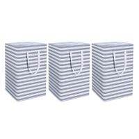 Collapsible Laundry Baskets, Large Basket for Laundry Room, Bedroom, Living Room,24Inch x 16Inch x 12Inch,Pack of 3,Gray