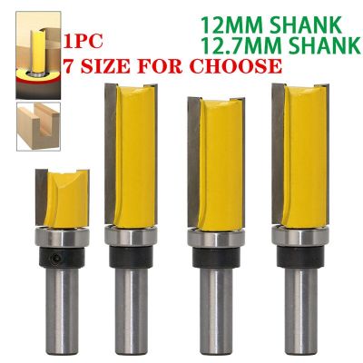 12mm 12.7mm Shank Template Trim Hinge Mortising Router Bit Bearing Straight End Mill Trimmer Cleaning Flush Router Bit Wood