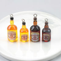 10pcs Simulated Bar Beer Bottle Earring Pendants Accessory Diy Crafts Beverage Drink Bottles Keychain Cabochon Jewelry Charms