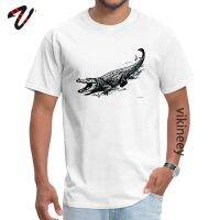 Male T Shirt Alligator Art Europe Tees 100% Alien O Neck Bermuda Sleeve Printed On Tees Ostern Day Drop Shipping