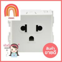 เต้ารับเดี่ยวมีกราวด์ 3 ขากลมแบน HACO E-132 สีขาวSINGLE SOCKET WITH 3 FLAT AND ROUND PINS (GROUND PIN INCLUDED) HACO E-132 WHITE **จัดส่งด่วนทั่วประเทศ**